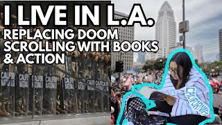 Hell in Los Angeles! I'm replacing Doomscrolling with Reading & Action | Reading Vlog