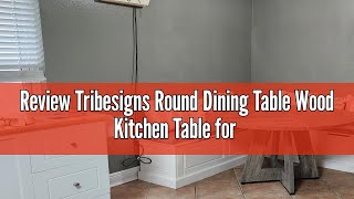 Review Tribesigns Round Dining Table Wood Kitchen Table for Dining Room Living Room, 47 in Dinning R