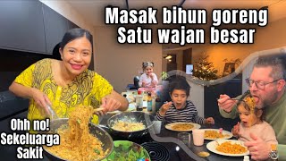 MASAK BIHUN GORENG SATU WAJAN BESAR, SUAMI & ANAK-ANAK LAGI SAKIT TETAP LAHAP