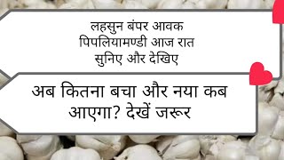 पिपलियामंडी लहसुन बंपर आवक,अभी रात देखें,नया माल कब तक आएगा सुने,कितनी लहसुन और है घरों में?sbscribe