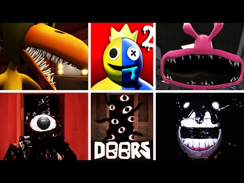 Roblox Doors Vs Rainbow Friends Chapter 2 All Jumpscares (Fanmade ...