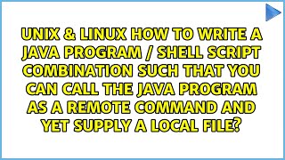 How to write a Java Program / Shell Script combination such that you can call the Java program...