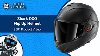 Shark OXO Dark Shadow Matt Black Modular Motorcycle Helmet | 360 Helmet View | Moto Central UK