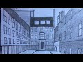 drawing british houses in 1 point perspective