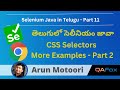 CSS Selectors - More Examples - Part 2 in Telugu - Selenium Java - Part 11