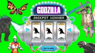 Godzilla JACKPOT SPIN GAME Godzilla Monsters King Ghidorah, Gamera, Mothra Figures