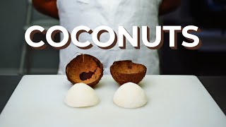 How to Open a Coconut \u0026 Remove the Meat (No Hammer/Screwdriver Needed)