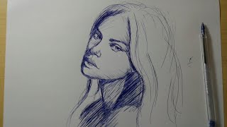 Pen portrait drawing - Julia