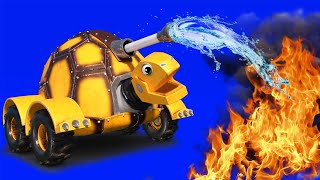 AnimaCars - The TURTLE FIRE TRUCK stops the blaze in the forest - cartoons with trucks \u0026 animals