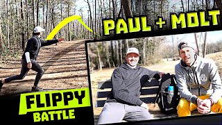 MOLT \u0026 PAUL ULIBARRI play Disc Golf!! // FLIPPY DISC CHALLENGE