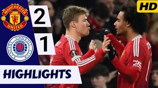 Manchester United vs Rangers 2-1 All Goals \u0026 Highlights - 2025