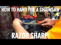 How I sharpen a chainsaw razor sharp!