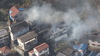 神戸で集合住宅全焼 住人男性と連絡取れず