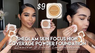 SHEGLAM HIGH COVERAGE POWDER FOUNDATION REVIEW + SWATCHES + FIRST IMPRESSIONS