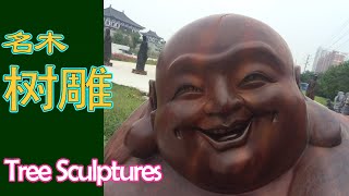 058【名木树雕】用名贵树种乌木，冷杉，铁力木，红香柏，金丝楠木等雕刻的12属相(Chinese Astrology)，各种动物，古代著名人物，观音弥勒等，惟妙惟肖，令人惊叹！