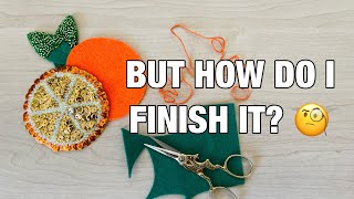 How to finish a homemade felt Christmas ornament using blanket and running stitch tutorial