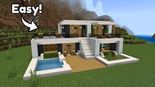 🌿 Ultimate Minecraft Modern House Build ✨ (Easy\u0026Detailed Tutorial) 🔨