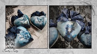 Butterfly Winter Witches  - Decoupage Christmas Baubles