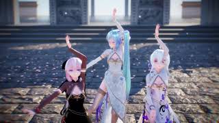 (＠゜▽゜)【MMD】4K高清渲染3D弱音Haku、初音Miku、巡音Luka金丝雀旗袍Tda China Dress桃源恋歌Tougen Renka(´・ω・`)3倍快乐