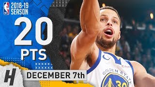 Stephen Curry Full Highlights Warriors vs Bucks 2018.12.07 - 20 Pts, 8 Ast, 4 Rebounds!