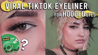 how to do eyeliner tape hack for hooded eyes (brynne marie signature) || in depth makeup tutorial