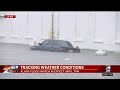 Floodwaters cover streets in Galveston