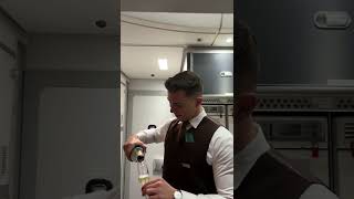 Flight Attendant Pouring Champagne (Etihad Airways) #shorts