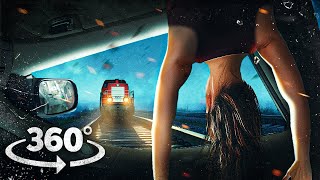 360 CAR CRASH WITH GIRLFRIEND ON RAILWAY TRACKS ON THE BEACH - Survive and Escape 4k VR 360 Video