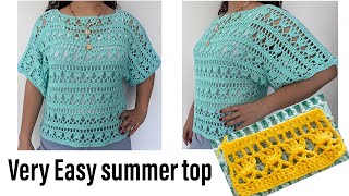 Very easy summer crochet pattern for tops Beginner friendly Легкий узор крючком для летней маечки