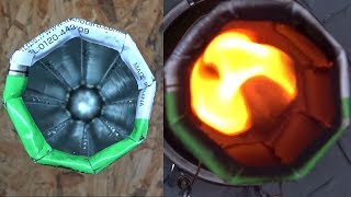 空き缶を使ってエンジンオイルの廃油を燃やすテスト４ Waste oil Burner