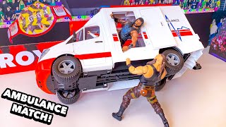 Roman Reigns vs Braun Strowman - Ambulance Action Figure Match!