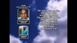 Eustace Shune Peter Cox ~ Short Obituary
