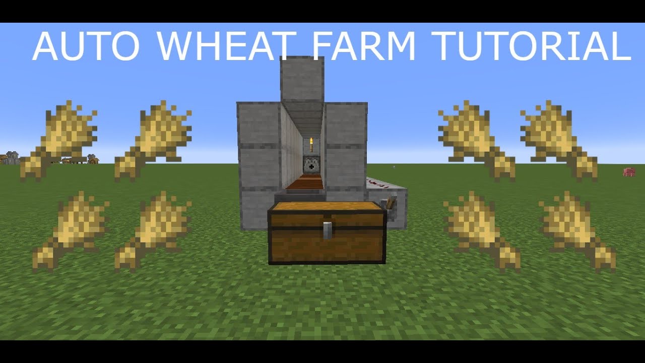 Minecraft Automatic Wheat Farm Tutorial - YouTube