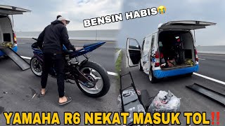 YAMAHA R6 MASUK JALAN TOL AKIBAT MOBIL KEHABISAN BENSIN‼️AKANG MV OTW RIAU