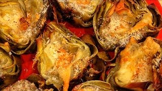 Baked Artichokes with Three-Cheese