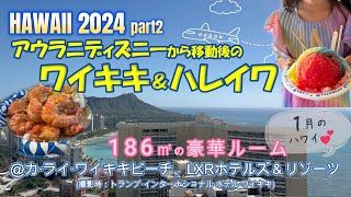 【2024ハワイ】カライワイキキビーチ(旧トランプホテル)豪華ルーム｜ハレイワツアー｜ワイキキマーケット｜アウラニディズニーからのワイキキ｜子連れハワイ｜冬のハワイ｜年始のハワイ