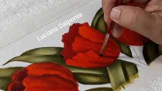 Como Pintar Tulipas vermelhas. Projeto n.03 Luciana Dalponte