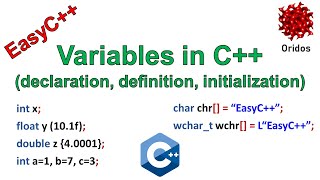 Variables in C++ (declaration, definition, initialization)