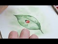 how to paint water droplets on a leaf in watercolour