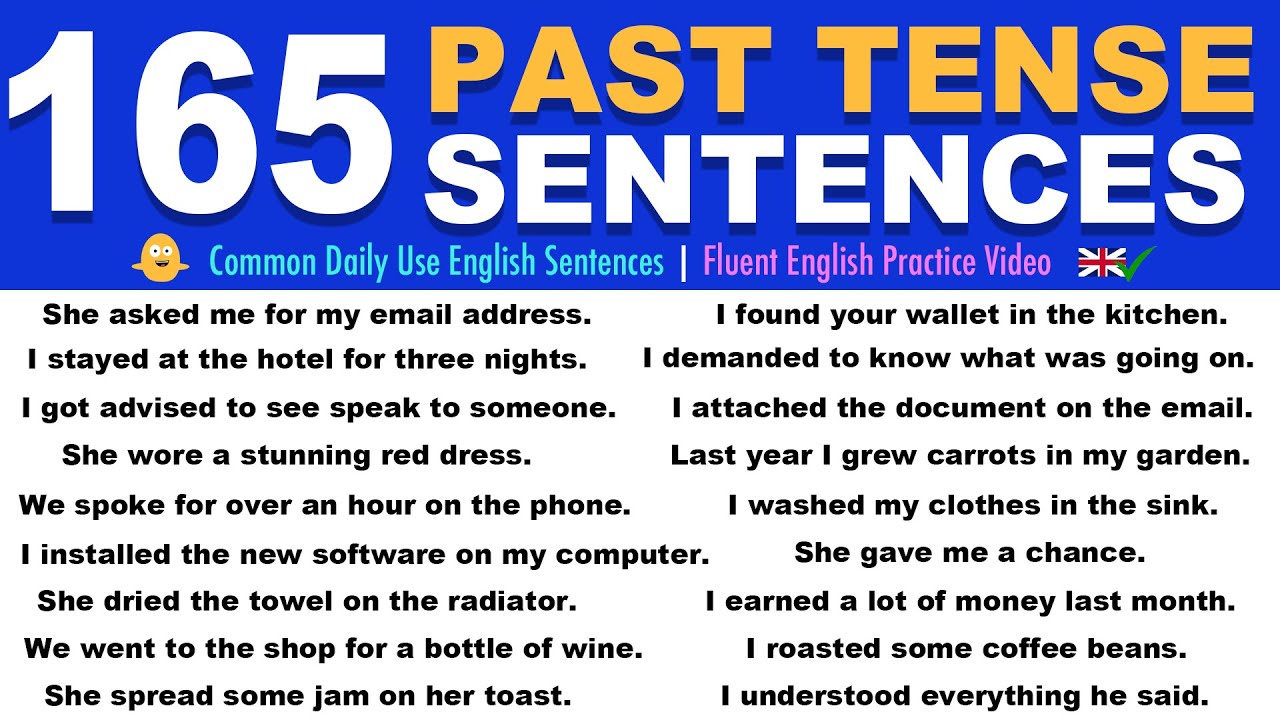 English Using Tenses Example Sentences Past Simple Tense