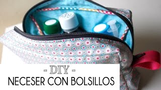 Tutorial como hacer un NECESER con Bolsillos (Patrones gratis)