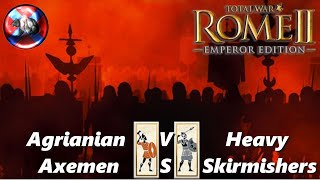 Agrianian Axemen VS Heavy Skirmishers  1v1-Rome 2 Total War