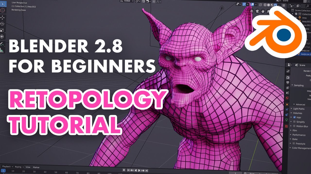 Retopology For Beginners In Blender 2.8 - Retopo The Correct Way - YouTube