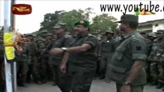 National Flag Hoisted by Major General Jagath Dias in Kilinochchi. 2 nd January 2009