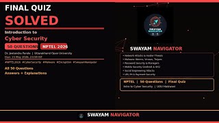Introduction to Cyber Security - Final Quiz | SWAYAM ANSWERS 2026 | #cybersecurity #swayam2026