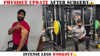 Physique Update After Surgery😱| Bodyweight Check and Intense Legs Workout| Nitin Chandila