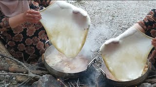 With only semolina, I prepared a very delicious recipe over a wood fire