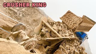 BIG rock crusher machine a giant in action Big Rock crushing  powerful process #asmrsounds #asmr