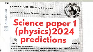 2024 science paper 1 predictions