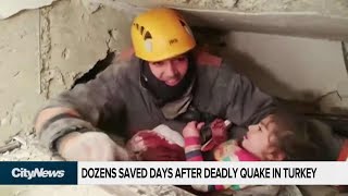 Dozens saved days after deadly quake in Turkey